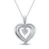 Convertible Heart Necklace Garnet & Lab-Created Sapphire in Sterling Silver