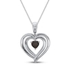Convertible Heart Necklace Garnet & Lab-Created Sapphire in Sterling Silver