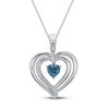 Thumbnail Image 0 of Convertible Heart Necklace Swiss Blue Topaz in Sterling Silver