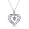 Thumbnail Image 1 of Convertible Heart Necklace Swiss Blue Topaz in Sterling Silver
