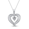 Thumbnail Image 2 of Convertible Heart Necklace Swiss Blue Topaz in Sterling Silver
