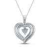 Thumbnail Image 2 of Convertible Heart Necklace Swiss Blue Topaz in Sterling Silver