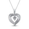 Thumbnail Image 3 of Convertible Heart Necklace Swiss Blue Topaz in Sterling Silver