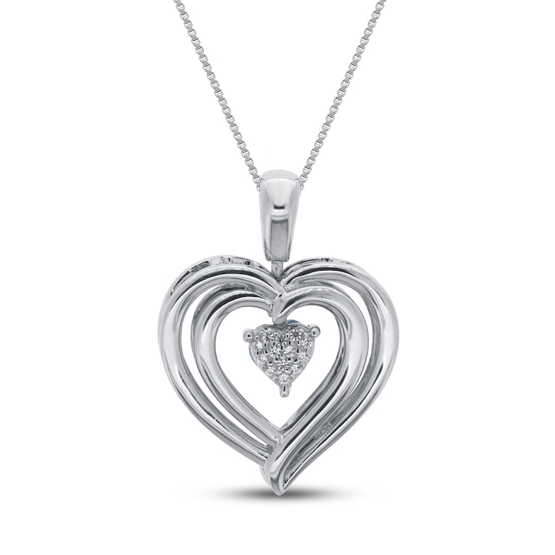 Convertible Heart Necklace Swiss Blue Topaz in Sterling Silver