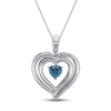 Thumbnail Image 3 of Convertible Heart Necklace Swiss Blue Topaz in Sterling Silver