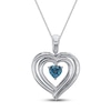 Thumbnail Image 4 of Convertible Heart Necklace Swiss Blue Topaz in Sterling Silver