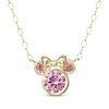 Thumbnail Image 1 of Children's Minnie Mouse Pink Cubic Zirconia Necklace 14K Yellow Gold 13&quot;