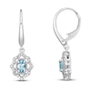 Thumbnail Image 0 of Aquamarine Drop Earrings 1/5 ct tw Diamonds 10K White Gold