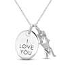 Thumbnail Image 1 of Lab-Created Opal & White Lab-Created Sapphire 'I Love You Mom' Necklace Sterling Silver 18&quot;