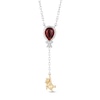 Thumbnail Image 0 of Disney Treasures Winnie the Pooh Garnet & Diamond Necklace Sterling Silver & 10K Yellow Gold 17"