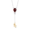 Thumbnail Image 1 of Disney Treasures Winnie the Pooh Garnet & Diamond Necklace Sterling Silver & 10K Yellow Gold 17&quot;