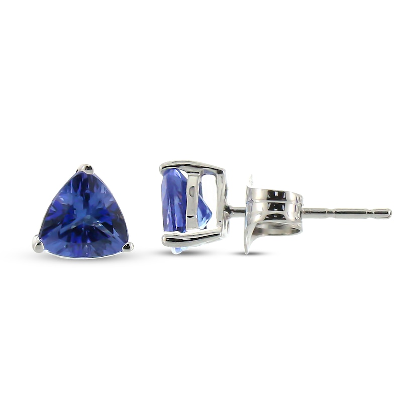 Main Image 1 of Tanzanite Stud Earrings 10K White Gold