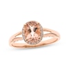 Thumbnail Image 0 of Morganite & 1/8 ct tw Diamond Ring Oval/Round 10K Rose Gold