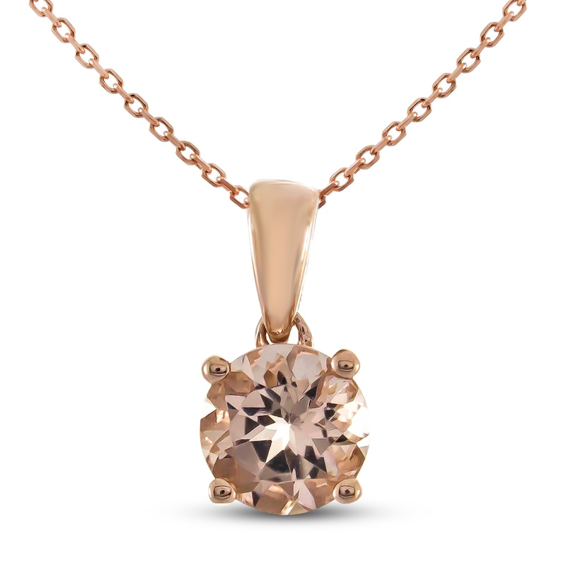 Main Image 1 of Morganite Necklace 10K Rose Gold 18&quot;