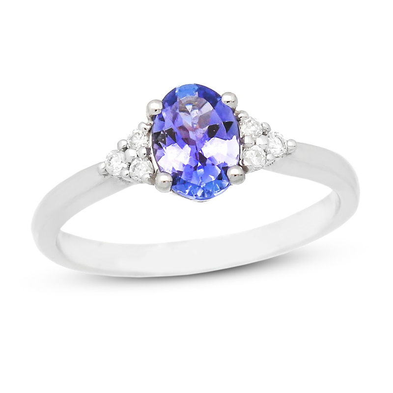 Main Image 1 of Tanzanite & 1/10 ct tw Diamond Ring 10K White Gold