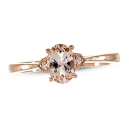Morganite & Diamond Accent Ring 10K Rose Gold