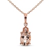 Thumbnail Image 0 of Morganite & Diamond Accent Necklace 10K Rose Gold 18"