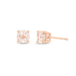 Morganite Stud Earrings 10K Rose Gold