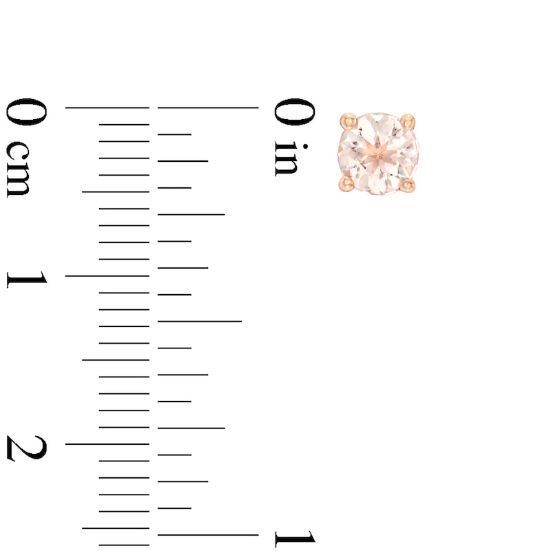 Main Image 2 of Morganite Stud Earrings 10K Rose Gold