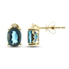 Thumbnail Image 1 of London Blue Topaz & Diamond Accent Earrings 10K Yellow Gold
