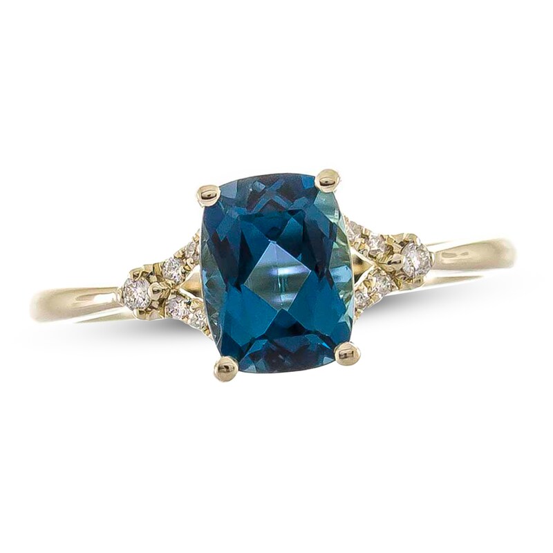 London Blue Topaz 1 20 Ct Tw Diamond Ring 10k Yellow Gold Kay