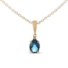 London Blue Topaz & Diamond Accent Necklace 10K Yellow Gold 18"