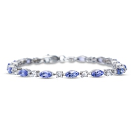 Tanzanite & White Sapphire Fashion Bracelet Sterling Silver
