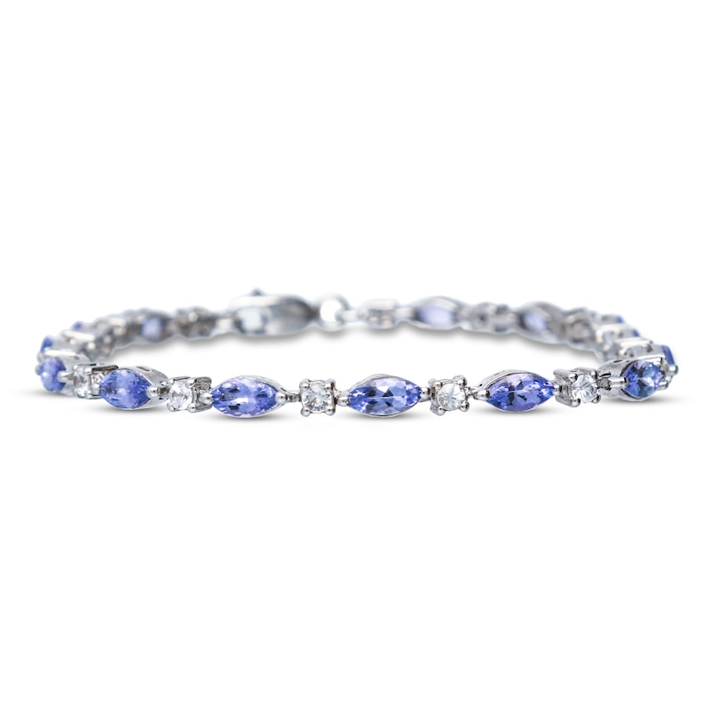 Main Image 1 of Tanzanite & White Sapphire Fashion Bracelet Sterling Silver