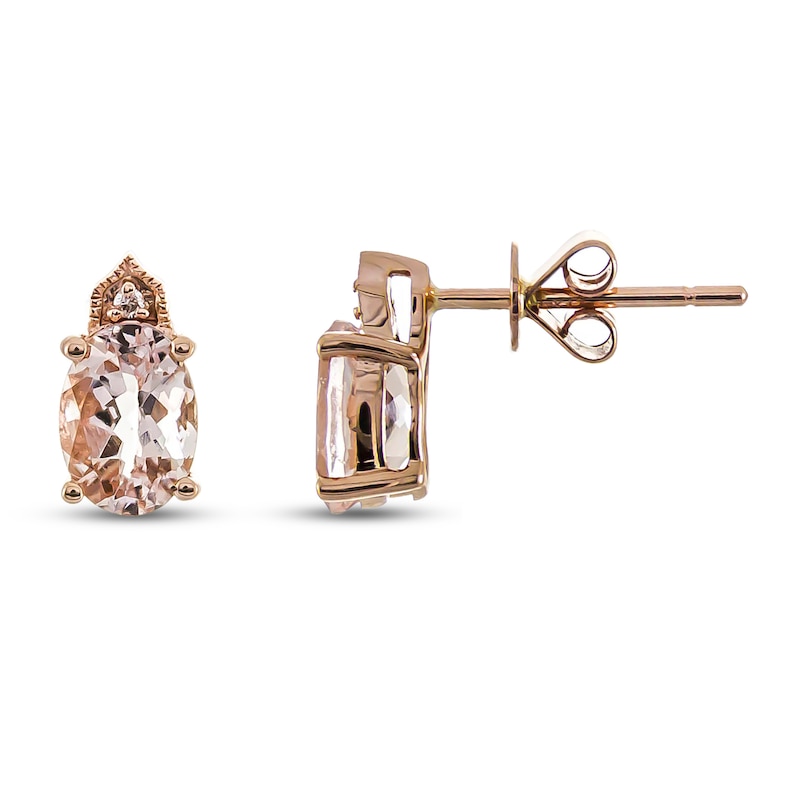 Morganite & Diamond Accent Earrings 10K Rose Gold