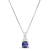 Tanzanite & Diamond Accent Necklace Sterling Silver 18"