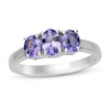 Thumbnail Image 1 of Tanzanite 3-Stone Ring Oval-cut Sterling Silver