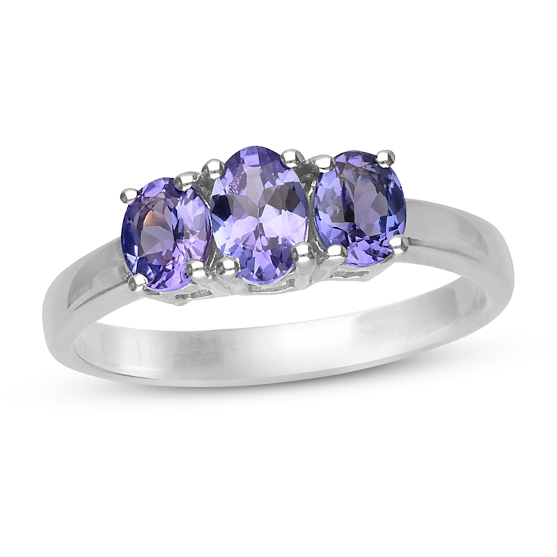 Sterling Silver Triple Tanzanite Ring