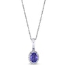 Thumbnail Image 0 of Tanzanite & 1/10 ct tw Diamond Necklace 10K White Gold 18"