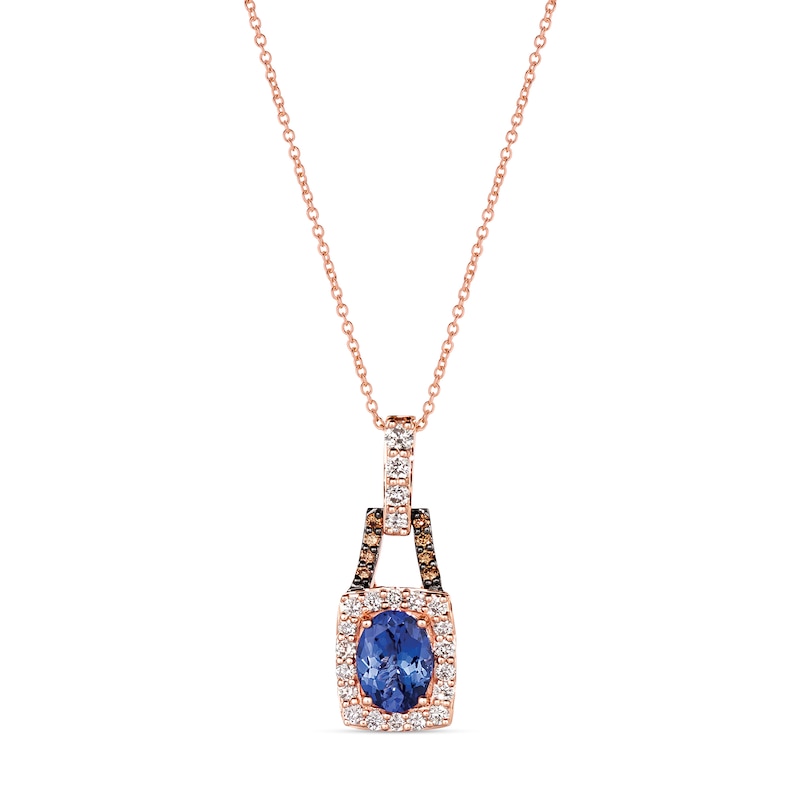 Main Image 1 of Le Vian Tanzanite Necklace 1/2 ct tw Diamonds 14K Strawberry Gold 18&quot;