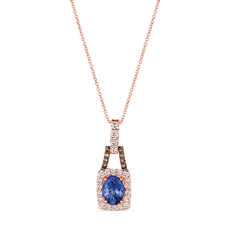 Le Vian Tanzanite Necklace 1/2 ct tw Diamonds 14K Strawberry Gold 18"