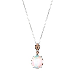 Le Vian Opal Necklace 1/4 ct tw Diamonds 14K Vanilla Gold 18"