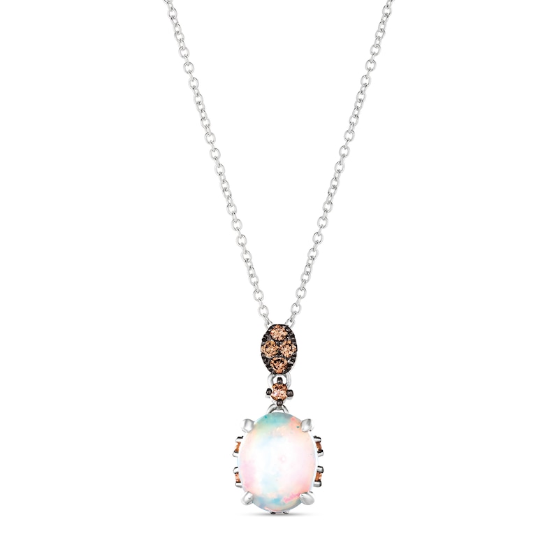 Le Vian Opal Necklace 1/4 ct tw Diamonds 14K Vanilla Gold 18"