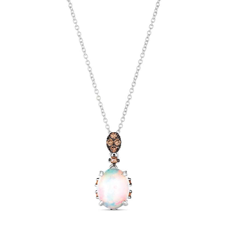 Main Image 1 of Le Vian Opal Necklace 1/4 ct tw Diamonds 14K Vanilla Gold 18&quot;