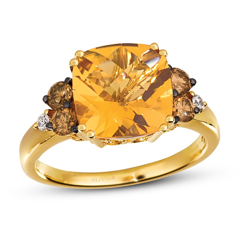 Main Image 1 of Le Vian Citrine Ring 3/8 ct tw Diamonds 14K Honey Gold