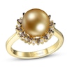 Thumbnail Image 1 of Le Vian Golden South Sea Cultured Pearl Ring 1/3 ct tw Diamonds 14K Honey Gold