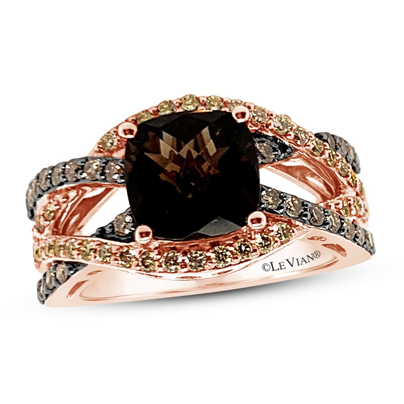 Main Image 1 of Le Vian Diamond & Quartz Ring 3/4 ct tw 14K Strawberry Gold