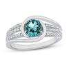Thumbnail Image 0 of Oceanic Blue Topaz & White Topaz Wave Ring Sterling Silver