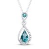 Thumbnail Image 0 of Oceanic Blue Topaz & White Topaz Necklace Sterling Silver 18"