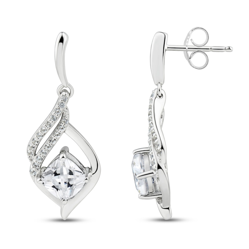 White Topaz Earrings Sterling Silver