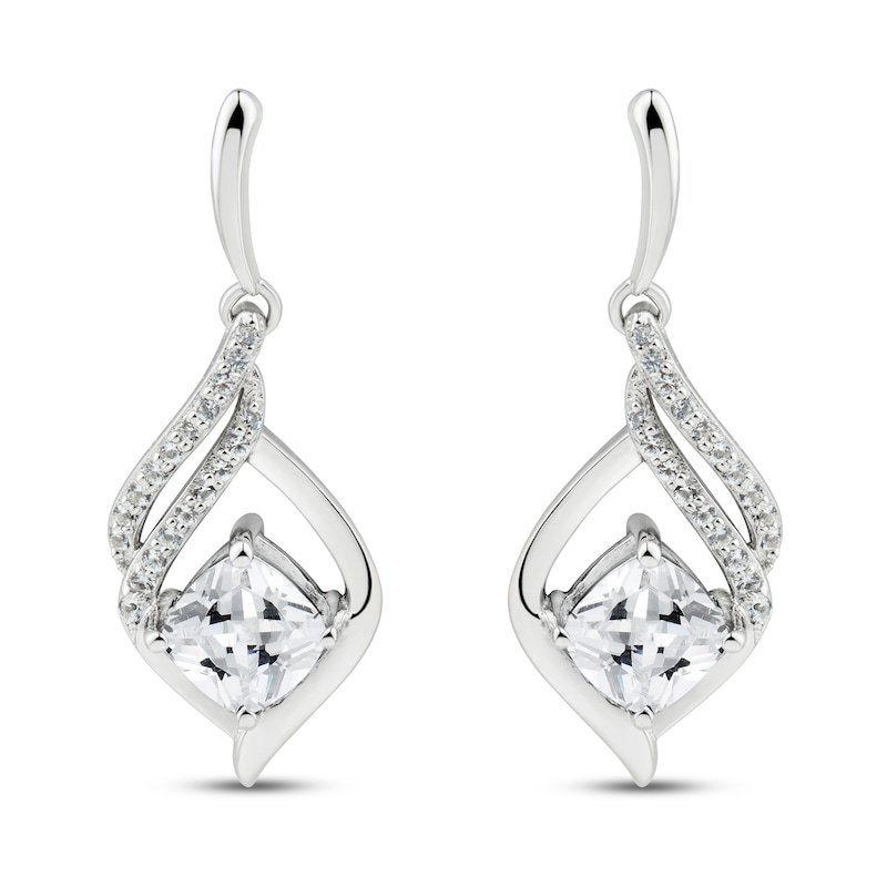 Main Image 3 of White Topaz Earrings Sterling Silver