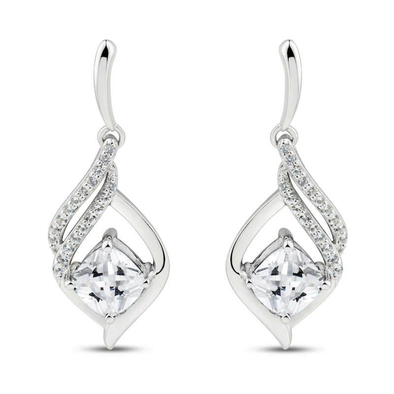 White Topaz Earrings Sterling Silver