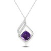 Thumbnail Image 0 of Amethyst & White Topaz Necklace Sterling Silver 18"