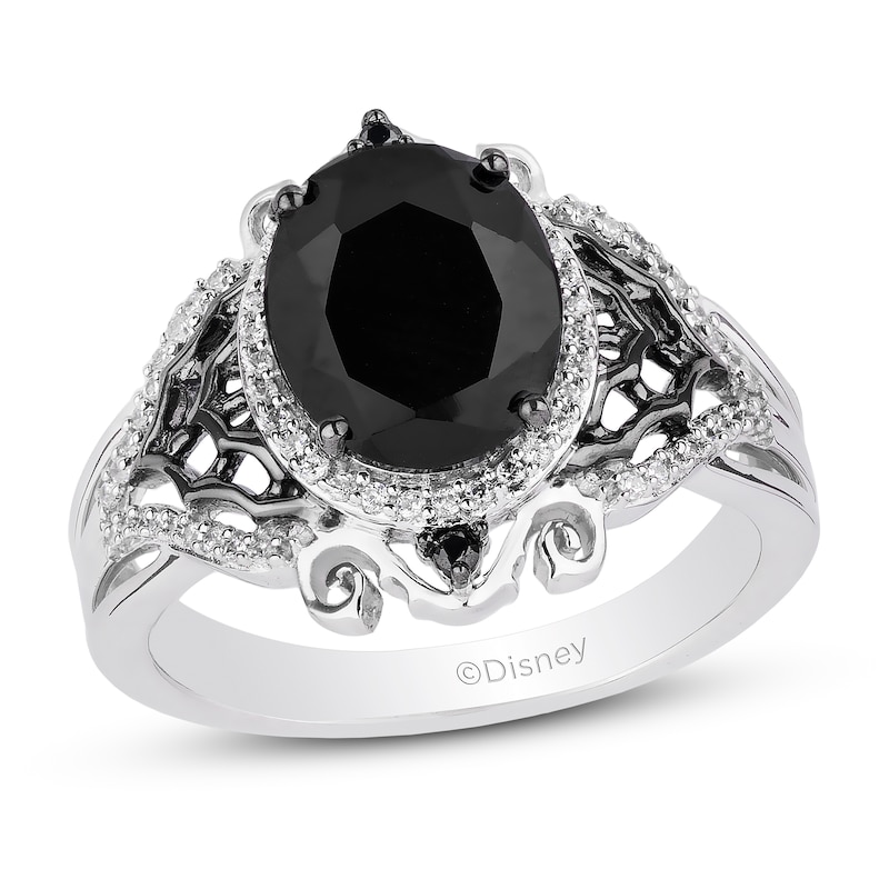 Disney Treasures Nightmare Before Christmas Black Onyx Ring 1 5 Ct Tw Diamonds Sterling Silver Kay