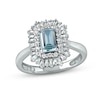 Thumbnail Image 0 of Aquamarine & White Lab-Created Sapphire Ring Sterling Silver