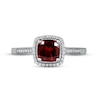 Thumbnail Image 2 of Garnet & White Lab-Created Sapphire Ring Sterling Silver